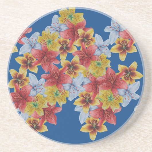 Einzigartige große und kühne farbenfrohe Blume Getränkeuntersetzer (Vorne)