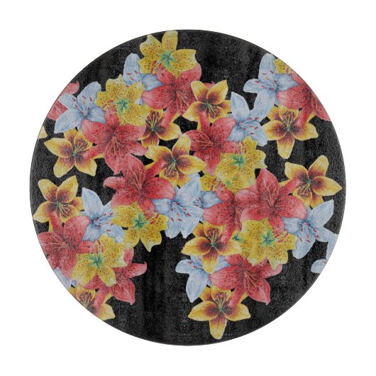 Einzigartige große und kühne farbenfrohe Blume Schneidebrett (Vorderseite)