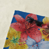 Einzigartige große und kühne farbenfrohe Blume Strandtuch (Beispiel)