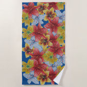 Einzigartige große und kühne farbenfrohe Blume Strandtuch (Vorderseite)