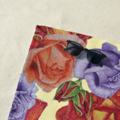 einzigartige große und kühne farbenfrohe Rose Blum Strandtuch (Beispiel)