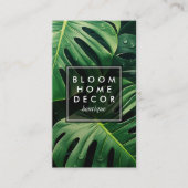 Einzigartige grüne Monstera Blätter Fotografie QR Visitenkarte (Vorderseite)