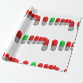 Einzigartige grüne Pille unter den roten Kapseln Geschenkpapier (Ungerollt)