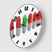 Einzigartige grüne Pille unter den roten Kapseln Große Wanduhr (Winkel)