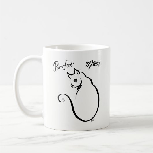 Einzigartige Hand gezeichnete perfekte Kaffeetasse (Links)