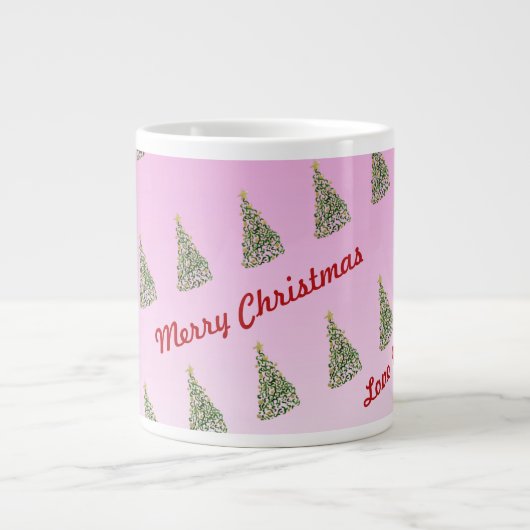 Einzigartige handbemalte Weihnachtsbaumspezialität Jumbo-Tasse (Vorderseite)