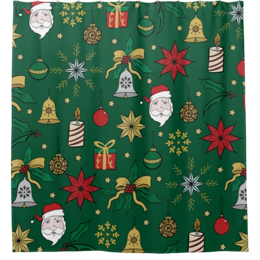 Einzigartige Handdämmerung Weihnachten Doddles Gre Duschvorhang (Vorderseite)