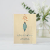 Einzigartige Handgemalte Wasserfarbe Türkis Weihna Postkarte (Stehend Vorderseite)