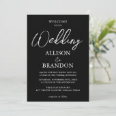 Einzigartige handgeschriebene Typografie Schwarz-w Einladung (Stehend Vorderseite)