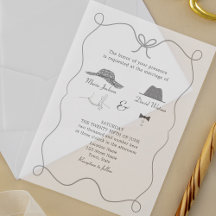 Einzigartige handgezeichnete Hochzeit