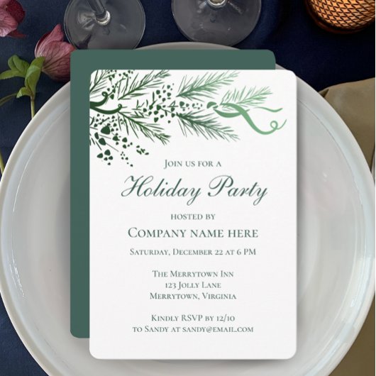 Einzigartige Handgezeichnete Pine Corporate Holida Einladung