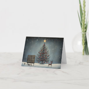 Einzigartige handgezeichnete Weihnachtskarten Feiertagskarte