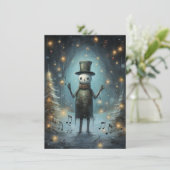 Einzigartige handgezeichnete Weihnachtskarten Feiertagskarte (Stehend Vorderseite)