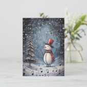 Einzigartige handgezeichnete Weihnachtskarten Feiertagskarte (Stehend Vorderseite)