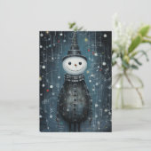 Einzigartige handgezeichnete Weihnachtskarten Feiertagskarte (Stehend Vorderseite)