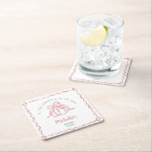 Einzigartige handgezogene Kürbisfallsdusche Rechteckiger Pappuntersetzer (Vor Ort)