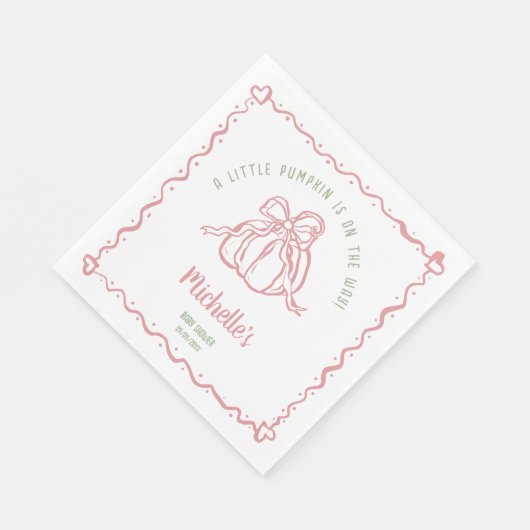 Einzigartige handgezogene Kürbisfallsdusche Serviette (Ecke)