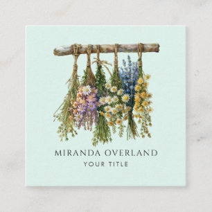 Einzigartige Hanging-Blume Quadratische Visitenkarte