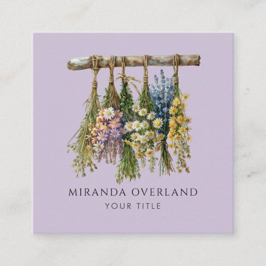 Einzigartige Hanging-Blume Quadratische Visitenkarte (Vorderseite)