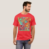 Einzigartige, helle Farbmuster Gemälde. Jetzt kauf T-Shirt (Vorne ganz)