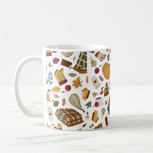Einzigartige Herbstlaub Herbstpumpen Kaffeetasse (Links)