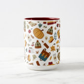 Einzigartige Herbstlaub Herbstpumpen Zweifarbige Tasse (Mittel)