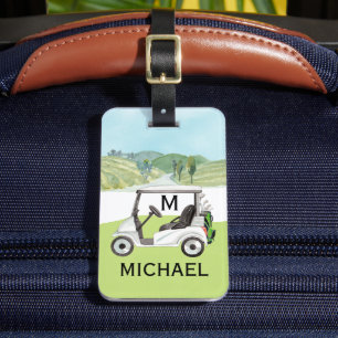 Einzigartige Herren-Cart mit Monogramm Namen Tasch Gepäckanhänger
