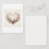 Einzigartige Herz-Monogramm-Flachnotiskarte Mitteilungskarte (Vorne/Hinten)