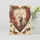 Einzigartige herzförmige Einladung zur Hochzeit