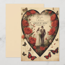 Einzigartige herzförmige Einladung zur Hochzeit