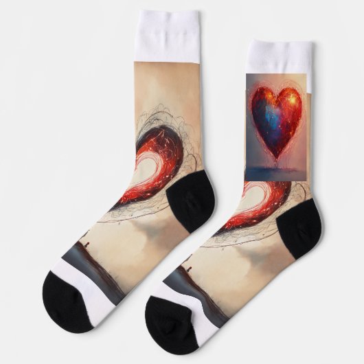 Einzigartige Herztattoo Design Socks" Socken (Linkes Detail)