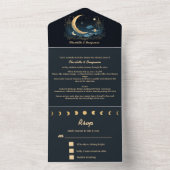 Einzigartige Himmelsfantasy-Hochzeit All In One Einladung (Innen Boden)