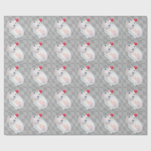 Einzigartige Hippo Hippopotamus Weihnachtsmannmütz Geschenkpapier (Flach)