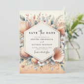 Einzigartige Hochzeit am Strand Save The Date (Stehend Vorderseite)