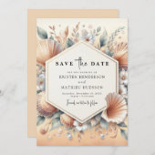 Einzigartige Hochzeit am Strand Save The Date (Vorne/Hinten)