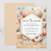Einzigartige Hochzeit am Strand Save The Date (Vorne/Hinten)