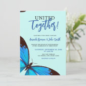Einzigartige Hochzeit der Blauen Wasserfarbe Einladung (Stehend Vorderseite)