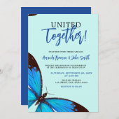 Einzigartige Hochzeit der Blauen Wasserfarbe Einladung (Vorne/Hinten)