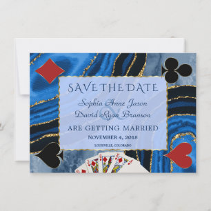Einzigartige Hochzeit des Navy Blue Agate Vegas Po Save The Date