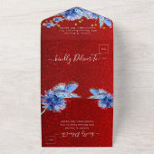 Einzigartige Hochzeit des Roten Glitzer All In One Einladung (Außenbereich)