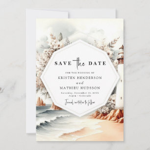 Einzigartige Hochzeit im Leuchtturm des Ozeans Save The Date