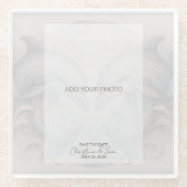 Einzigartige Hochzeit Sichern des Datums Hinzufüge Glasuntersetzer (Vorderseite)