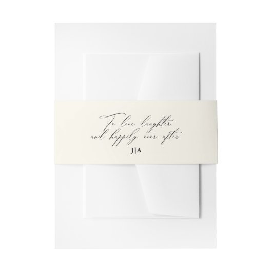 Einzigartige Hochzeit von Elfenbein zu Liebe Einladungsbanderole (Vorderseite Beispiel)