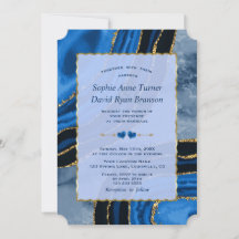 Einzigartige Hochzeit von Navy Blue Agate Gold