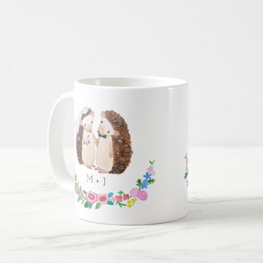 Einzigartige Hochzeits-Geschenk-kundenspezifische Kaffeetasse (Vorderseite Links)
