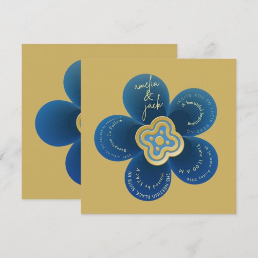 Einzigartige Hochzeitsankündigung mit individuell  Einladung (Vorne/Hinten)