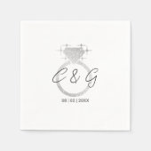 Einzigartige Hochzeitsfeier für Personalisiertes E Serviette (Vorderseite)