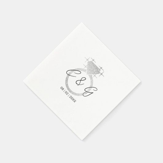 Einzigartige Hochzeitsfeier für Personalisiertes E Serviette (Ecke)