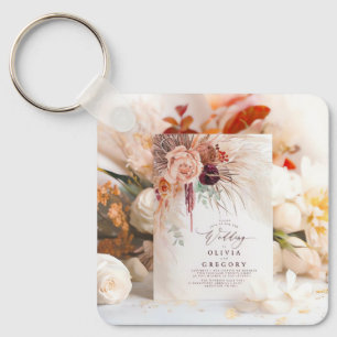 Einzigartige Hochzeitsgeschenke: Mini-Einladungsan Schlüsselanhänger