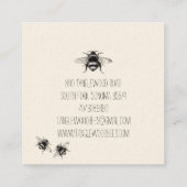Einzigartige Honigbiene Quadratische Visitenkarte (Rückseite)